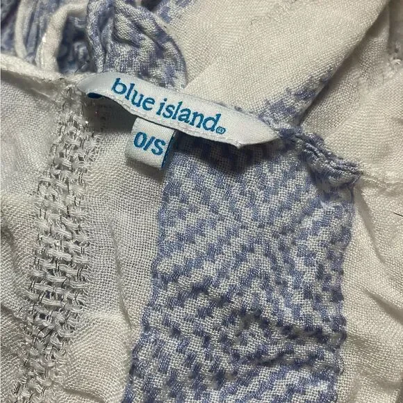 Blue Island white and blue striped lightweight cover-up - Picture 2 of 8